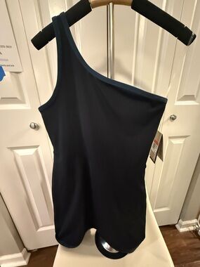 Nike One-Shoulder Black and Blue Athletic Dress with shorts attached. Large New